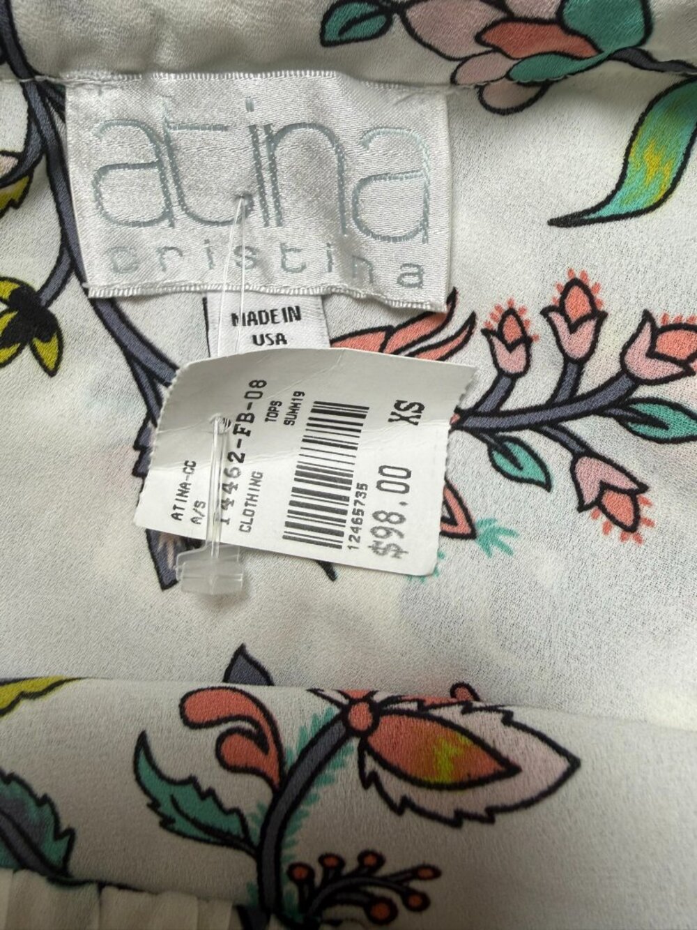 Atina Cristina Floral One Shoulder Ruffle NWT Size XS - Picture 3 of 3